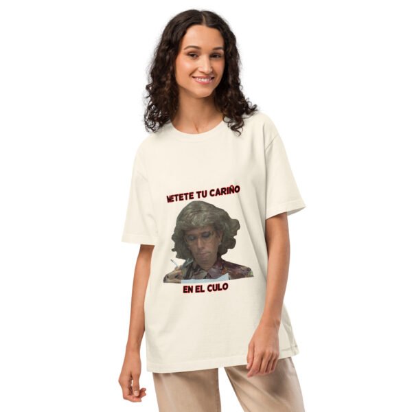 unisex-oversized-garment-dyed-t-shirt-vintage-white-front-68bf3a93038b1.jpg Camiseta VIOLENCIA RIVAS "CARIÑO" oversize unisex